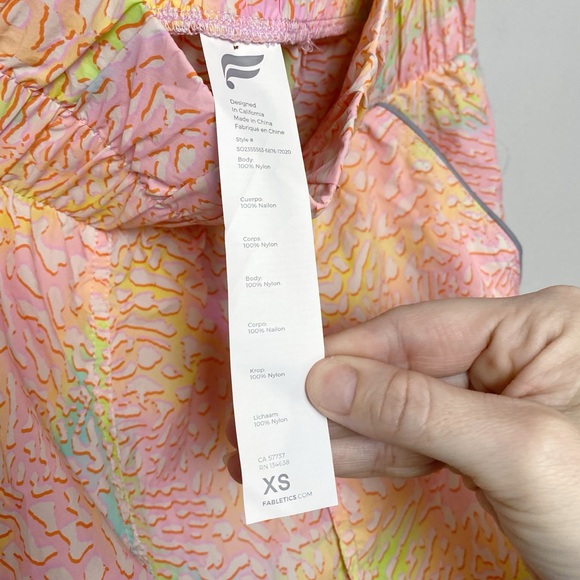 Fabletics Ultra High Waist Piped Nylon Shorts in Coral Leopard - Picture 8 of 12